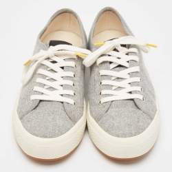 CH Carolina Herrera Grey Fabric Low Top Sneakers Size 39