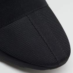 CH Carolina Herrera Black Croc Embossed Leather, Suede and Fabric Slip On Sneakers Size 37