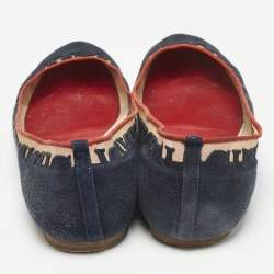 CH Carolina Herrera Navy Blue Suede Ballet Flats Size 39
