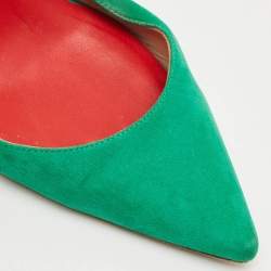 CH Carolina Herrera Green  Suede Slingback Pumps Size 37
