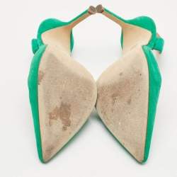 CH Carolina Herrera Green  Suede Slingback Pumps Size 37