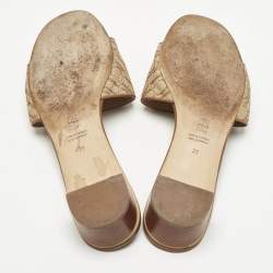 Pre Owned CH Carolina Herrera Brown Monogram Canvas Matryoshka Slide Sandals Size 39