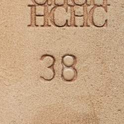 Pre Owned CH Carolina Herrera Red Leather Logo Ballet Flats Size 38