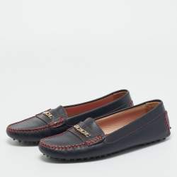 Pre Owned CH Carolina Herrera Black Leather Loafers Size 40