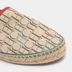 Pre Owned CH Carolina Herrera Multicolor Monogram Canvas Espadrille Flats Size 38