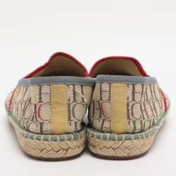 Pre Owned CH Carolina Herrera Multicolor Monogram Canvas Espadrille Flats Size 38