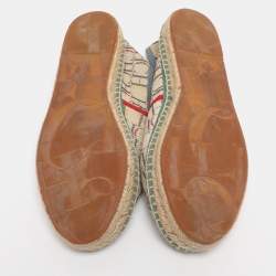 Pre Owned CH Carolina Herrera Multicolor Monogram Canvas Espadrille Flats Size 38