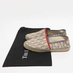Pre Owned CH Carolina Herrera Multicolor Monogram Canvas Espadrille Flats Size 38
