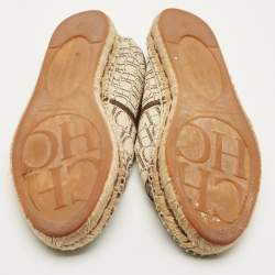 Pre Owned حذاء إسبادريل سي أتش كارولينا هيريرا قماش متعدد الألوان بطبعة شعار مقاس 38