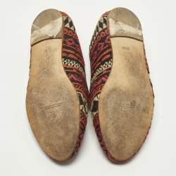 مملوكة مسبقًا CH Carolina Herrera Size 37 Multicolor Woven Fabric Smoking Slippers