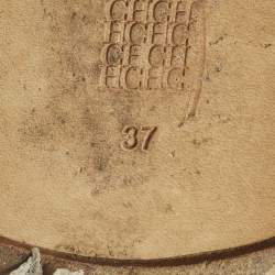 مملوكة مسبقًا CH Carolina Herrera Size 37 Multicolor Woven Fabric Smoking Slippers