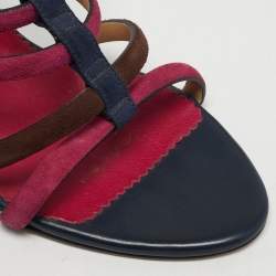 Pre Owned صندل سي إتش كارولينا هيريرا سويدي متعدد الألوان سير كاحل مقاس 38