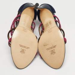 Pre Owned صندل سي إتش كارولينا هيريرا سويدي متعدد الألوان سير كاحل مقاس 38