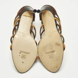 Pre Owned صندل سي إتش كارولينا هيريرا سويدي متعدد الألوان بحزام على الكاحل مقاس 38