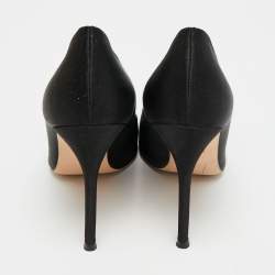 Pre Owned CH Carolina Herrera Size 40 Black Satin Crystal Embellished Pumps