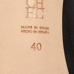 Pre Owned CH Carolina Herrera Size 40 Black Satin Crystal Embellished Pumps