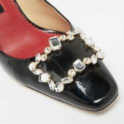 Pre Owned CH Carolina Herrera Size 38 Black Patent Leather Pumps