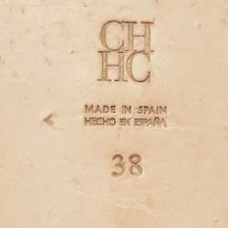 Pre Owned CH Carolina Herrera Size 38 Black Suede Crystal Embellished Flat Slides