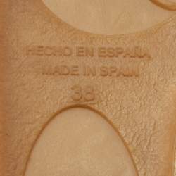 Pre Owned حذاء فلات إسبادريل سي إتش كارولينا هيريرا قماش وجلد مخطط أزرق/أبيض مقاس 38