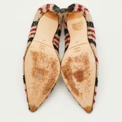 مملوكة مسبقًا CH Carolina Herrera Size 40 Multicolor Check Tweed Pointed Toe Pumps