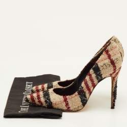مملوكة مسبقًا CH Carolina Herrera Size 40 Multicolor Check Tweed Pointed Toe Pumps