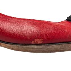 Pre Owned حذاء بالرينا سي أتش كارولينا هيريرا فيونكة جلد أسود/ أحمر مقاس 41