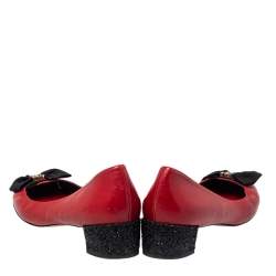 Pre Owned حذاء بالرينا سي أتش كارولينا هيريرا فيونكة جلد أسود/ أحمر مقاس 41