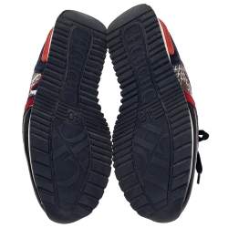 Pre Owned CH Carolina Herrera Multicolor CH Logo Print Fabric And Suede Low Top Sneakers Size 40