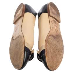 Pre Owned حذاء باليرينا فلات سي أتش كارولينا هيريرا جلد متعدد الألوان مزين فيونكه مقاس 37