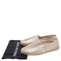 Pre Owned حذاء فلات سي أتش كارولينا هيريرا إسبادريل جلد ذهبي ميتاليك مقاس 40