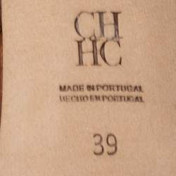 Pre Owned CH Carolina Herrera Brown Leather Strappy Sandals Size 39