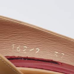 Pre Owned حذاء كعب عالي سي أتش كاولينا هيريرا جلد لامع بيج مقدمة مفتوحة دورساي مقاس 37