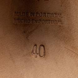 Pre Owned حذاء كعب عالي سي أتش كارلينا هيريرا جلد أزرق كحلي/بيج مزين فيونكة مقدمة مربعة فتحة كعب مقاس 40