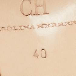 Pre Owned CH Carolina Herrera Two Tone Leather Bow Open Toe Slingback Sandals Size 40