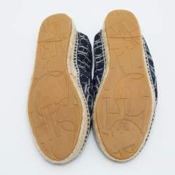 مملوكة مسبقًا CH Carolina Herrera Blue Monogram Canvas Espadrille Flats Size 39