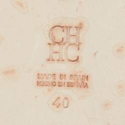 Pre Owned CH Carolina Herrera Brown Leather Insignia Cut Out Flat Slides Size 40