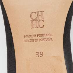 Pre Owned صندل سلايد سي أتش كارولينا هيريرا جلد أحمر / ذهبي بزخارف كريستال مقاس 39