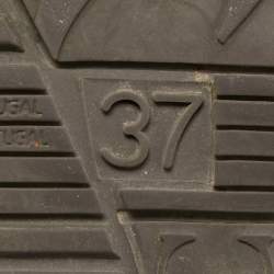 Pre Owned CH Carolina Herrera Brown/Gold Leather and Canvas Low Top Sneakers Size 37