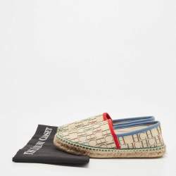 Pre Owned CH Carolina Herrera Multicolor Monogram Canvas Espadrille Flats Size 36