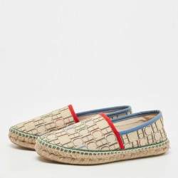 Pre Owned CH Carolina Herrera Multicolor Monogram Canvas Espadrille Flats Size 36