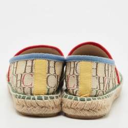 Pre Owned CH Carolina Herrera Multicolor Monogram Canvas Espadrille Flats Size 36