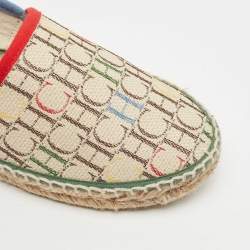 Pre Owned CH Carolina Herrera Multicolor Monogram Canvas Espadrille Flats Size 36