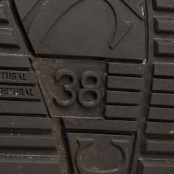 Pre Owned CH Carolina Herrera Black Suede and Leather Embellished Low Top Sneakers Size 38