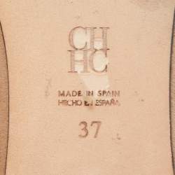 Pre Owned Carolina Herrera Multicolor Suede and Leather Pointed Toe Slingback Flats Size 37