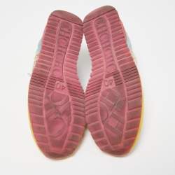 Pre Owned CH Carolina Herrera Multicolor Suede Leather And Tweed Low Top Sneakers Size 40