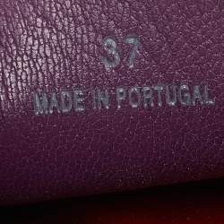 Pre Owned CH Carolina Herrera Purple Leather Logo Detail Loafers Size 37