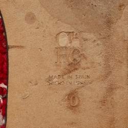 Pre Owned CH Carolina Herrera Multicolor Tweed and Leather Bow Ballet Flats Size 40