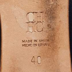 مملوكة مسبقًا CH Carolina Herrera Red/Navy Blue Ballet Flats Size 40