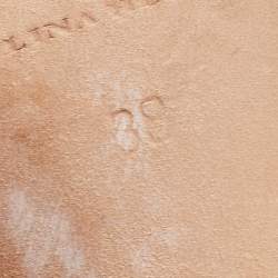 مملوكة مسبقًا CH Carolina Herrera Beige Patent Leather and PVC Slide Sandals Size 38