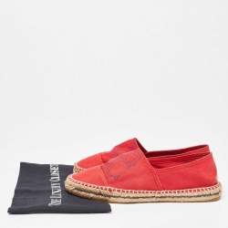 CH Carolina Herrera Red Canvas Espadrille Flats Size 40